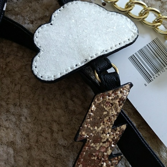 **** Betsey Johnson Black w/Pink Stars Bag - Picture 5 of 6